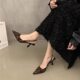 European and American Foreign Trade Cross-border New 2025 Summer Pointed Thin-heeled Leopard-print Single-layer Shoes Fashion All-match Low-heeled Sandals