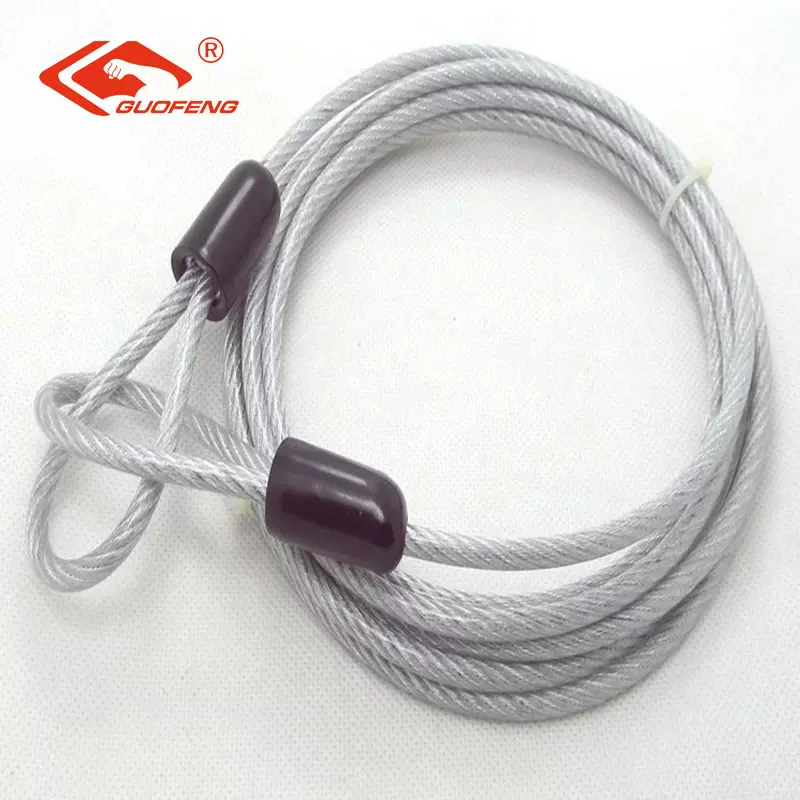 镀锌包胶钢丝绳舞台灯不锈钢保险绳两端搭配锁扣防盗安全吊绳拉索