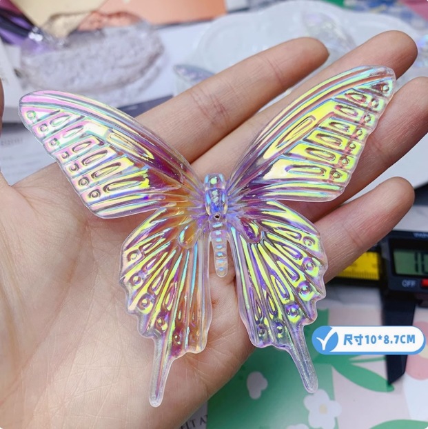 Celebridad de Internet hermosa decoración de pasteles de jardín de Monet decoración de mariposas de color mágico complemento de postre inserción de marca piscina de deseos de pvc