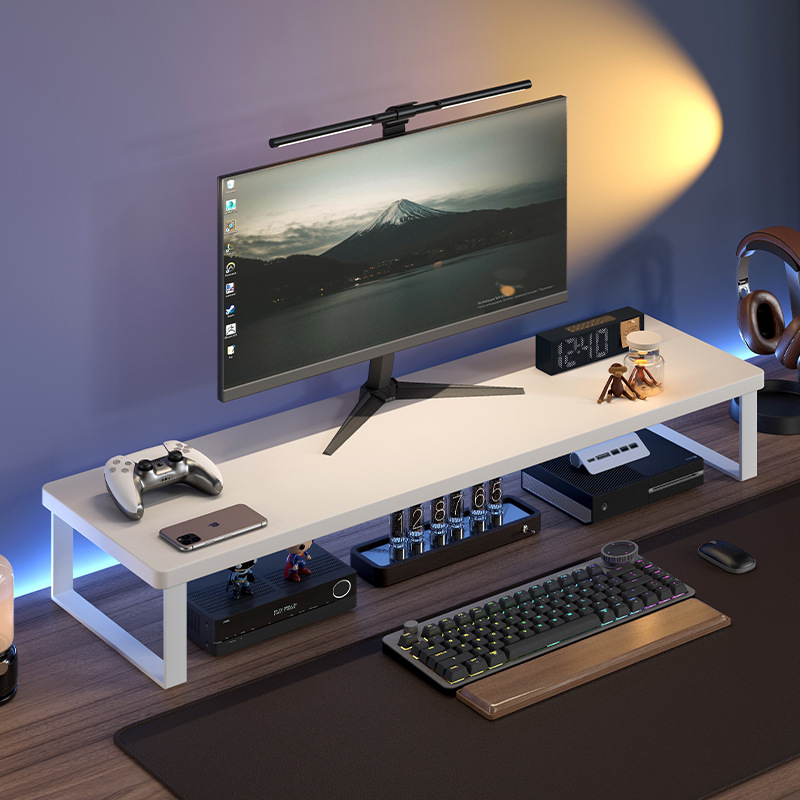 컴퓨터 모니터 높은 랙 오피스 데스크탑 파티션 브래킷 데스크탑 컴퓨터 화면 브래킷 스토리지 랙