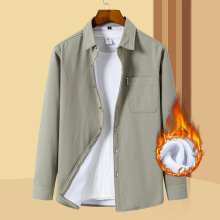 2025年冬季新款男士加绒衬衫加厚保暖打底衬衣男潮流休闲百搭