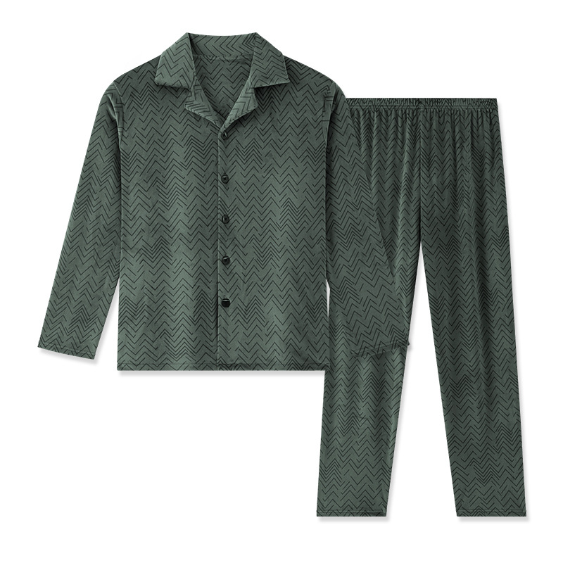 아일랜드 벨벳 가디건 인 가을 겨울 잠옷 남성용 옷깃 긴팔 바지 간단한 가정 의류 세트 외부 착용 가능