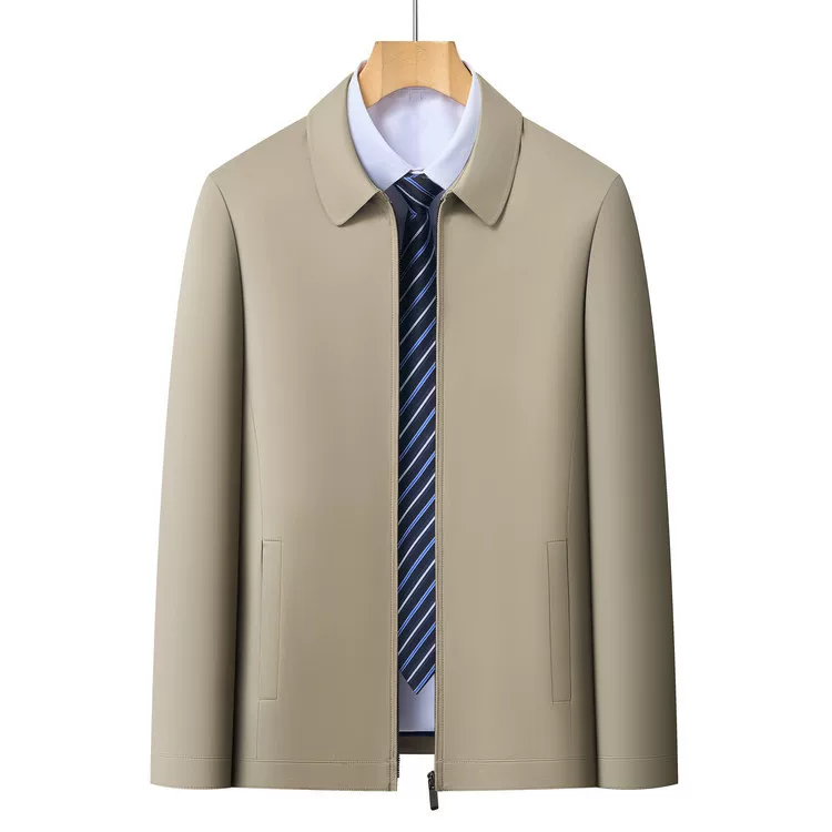 Autumn men's jacket for leisure, plus size, for middle age