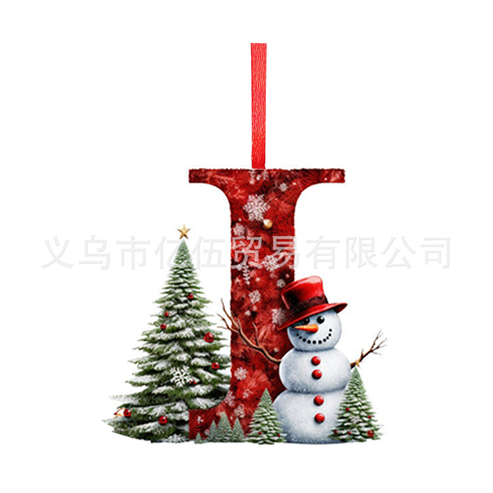 Nuevos productos transfronterizos 26 letras muñeco de nieve bebé colgante de Navidad acrílico plano árbol de Navidad decoración para el hogar colgante image 14