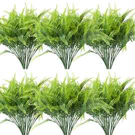 跨境亚马逊 仿真花 七叉波斯草叶 波士顿蕨类植物蕨类室内室外花