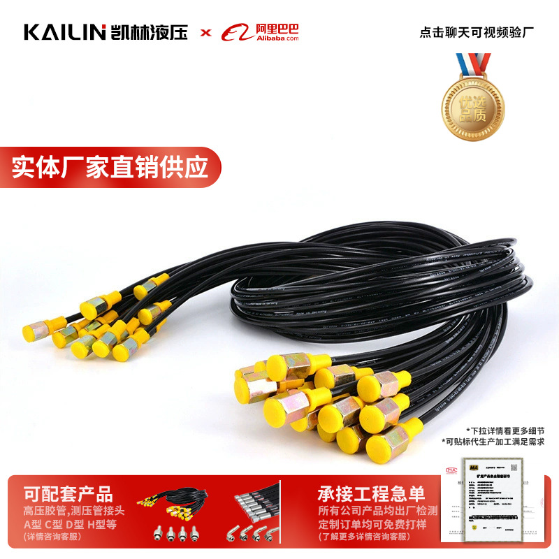 压力表油管测压软管 爆破压力190MPA压力表测压管 毛细管测压线
