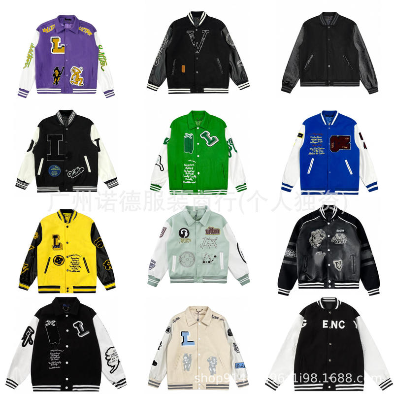 Independent website cross-border foreign trade high-quality loose trendy baseball jacket unisex embroidered casual jacket Independent website cross-border foreign trade high-quality loose trendy baseball jacket unisex embroidered casual jacket