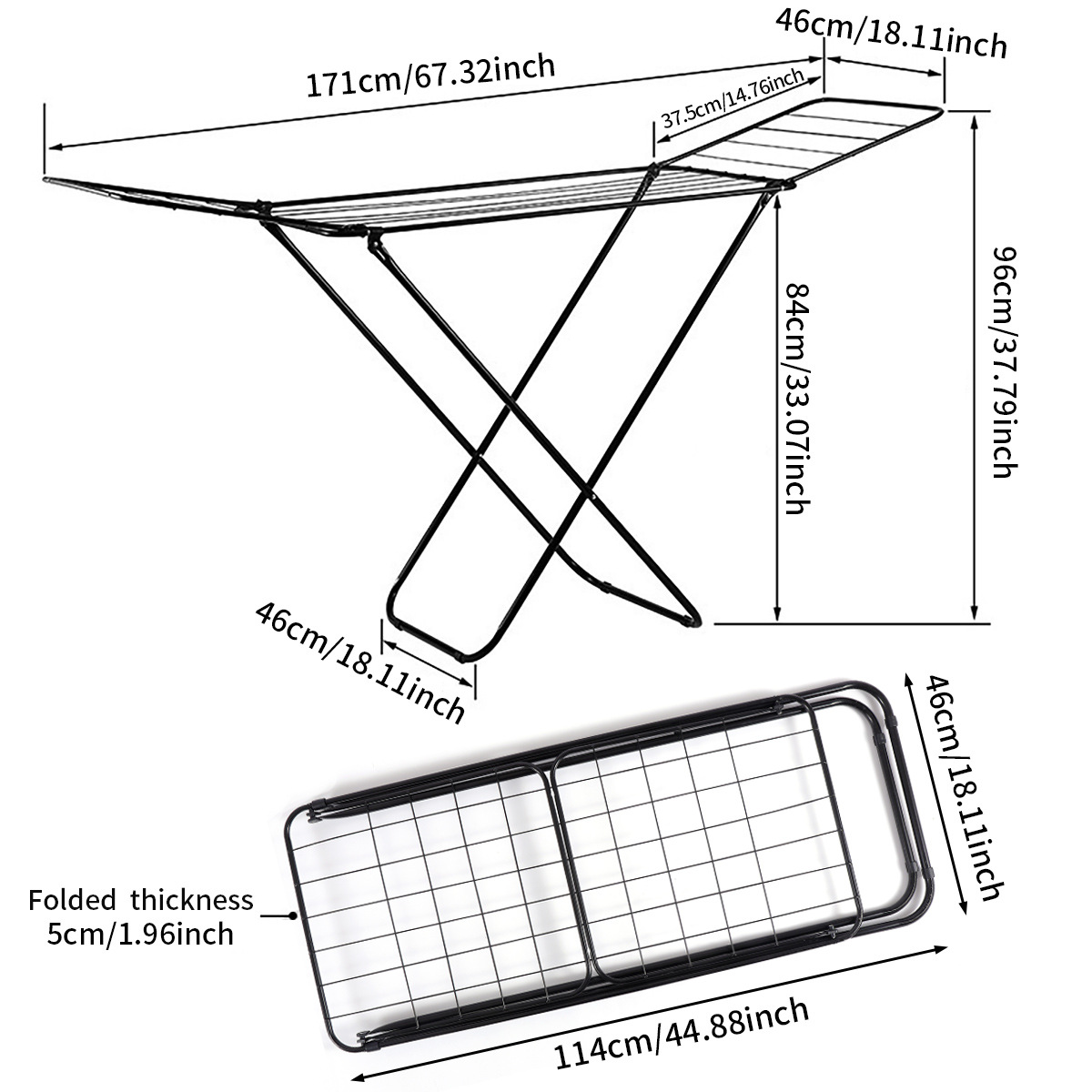 Transfronterizo tipo X piso percha de secado de ropa balcón plegable percha de secado de ropa interior y exterior sin instalación percha de secado de ropa al por mayor