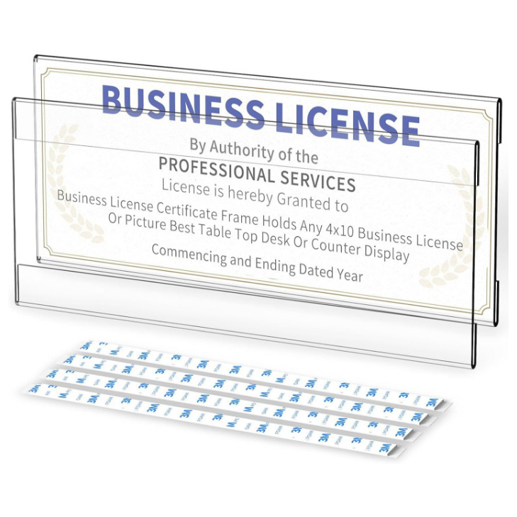 Cross-Border Hot Selling Business License Frame Acrylic Wall Exhibition Frame Store Restaurant Food Information Display Board