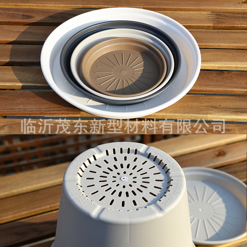プラスチック大型植木鉢北欧シンプル樹脂厚さ特大口径多肉緑羅盆客間ベランダトレイ付き|undefined