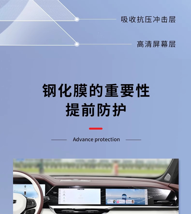 Suitable for Geely XingyueL (Monjaro) Glass Tempered Film Navigation Central Control Instrument Interior Screen Protection Film Explosion-proof Film