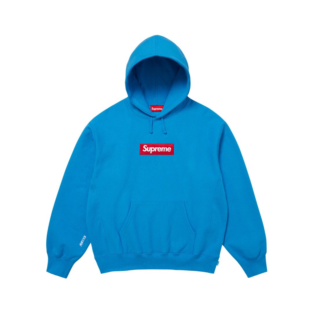 Supreme Box Logo Hoodie Cyan