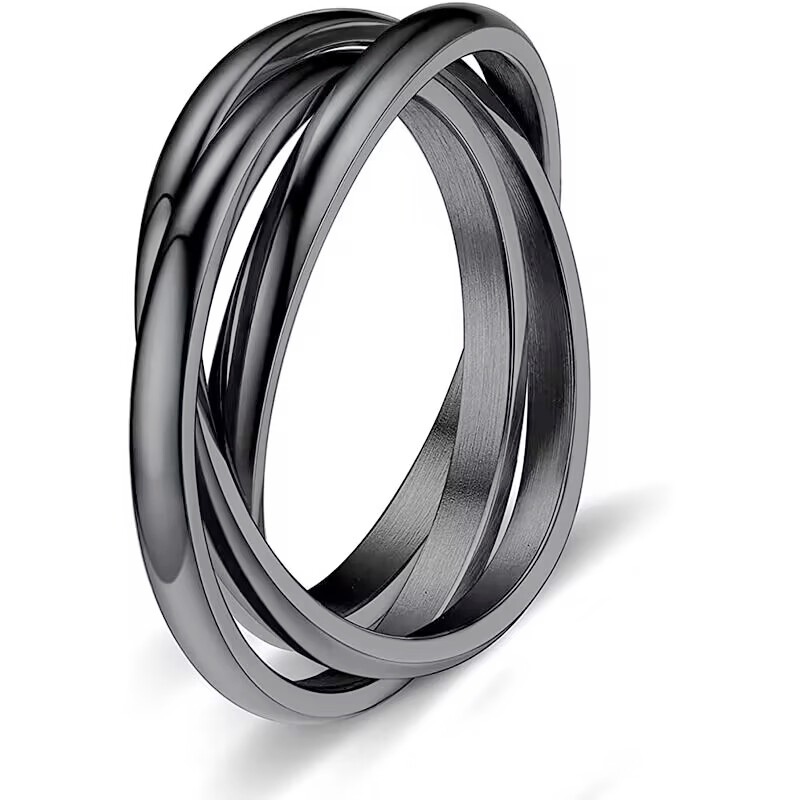 Casual Simple Style Solid Color Titanium Steel Polishing Plating Rings display picture 4