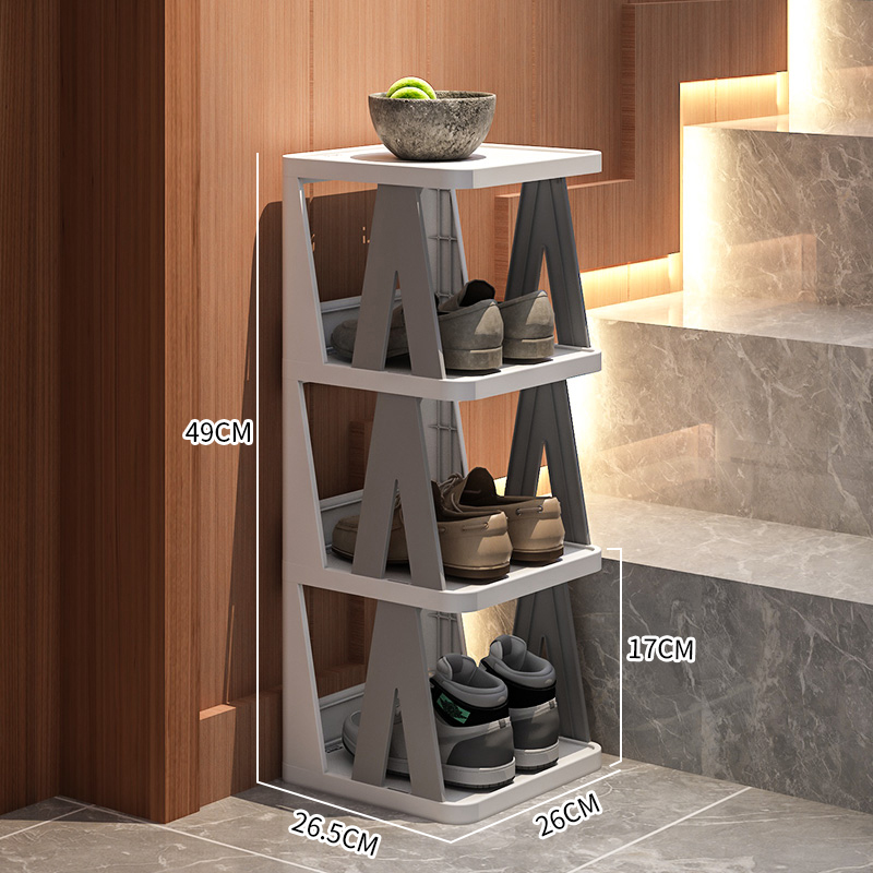 계단신발장 4단 그레이 화이트₳