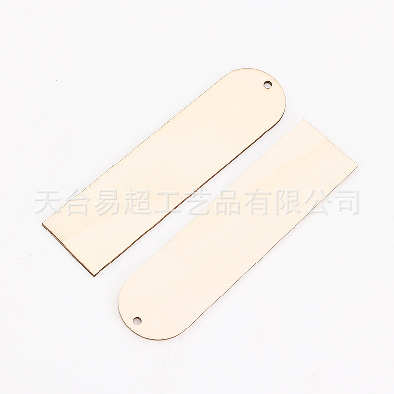 Factory direct blank wooden bookmark DIY wooden craft bookmark special-shaped wood chip pendant decoration laser cutting