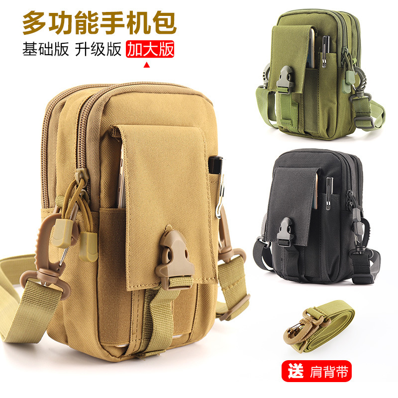 Multi-funcional sitio de construcción trabajo bolso del teléfono móvil bolso de la cintura táctica de los hombres a prueba de agua cinturón de mediana edad y ancianos mini bolso crossbody