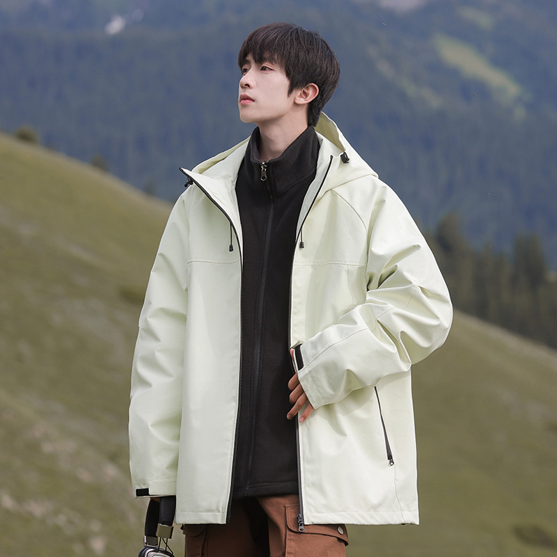Chaqueta de montaña con chaqueta encapuchada masculina y femenina marca de primavera y otoño al aire libre de montaña casual 3 - en - 1 impermeable a prueba de viento