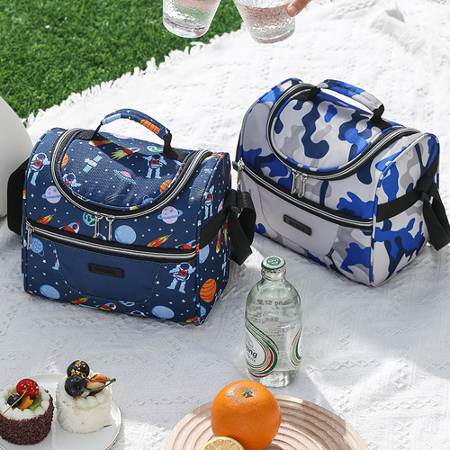 New wholesale lunch bag portable shoulder lunch bag for children thickened aluminum foil lunch box bag small thermal bag
