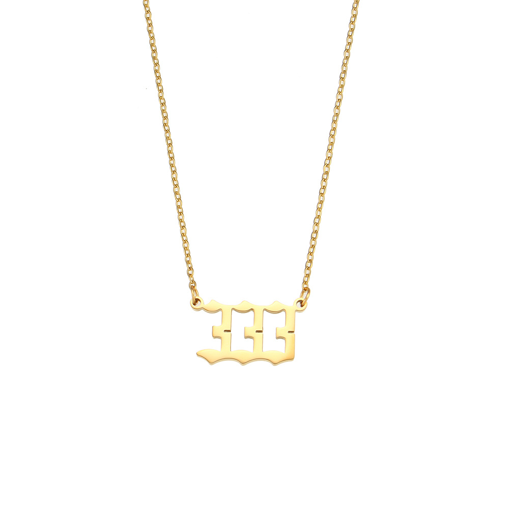 Fashion Number Stainless Steel Necklace Plating Stainless Steel Necklaces_colorza_10