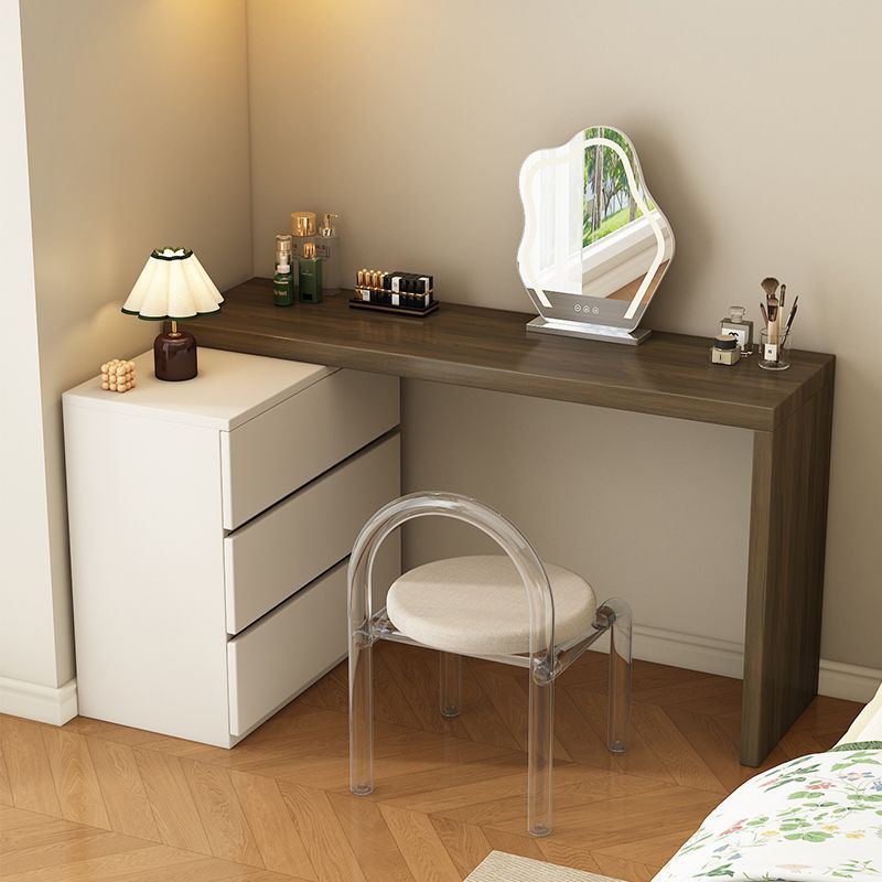 Solid Wood 7-Shaped Dressing Table with Thickened Corner, Simple Table Extension Board, L-Shaped Table Board, Table Color