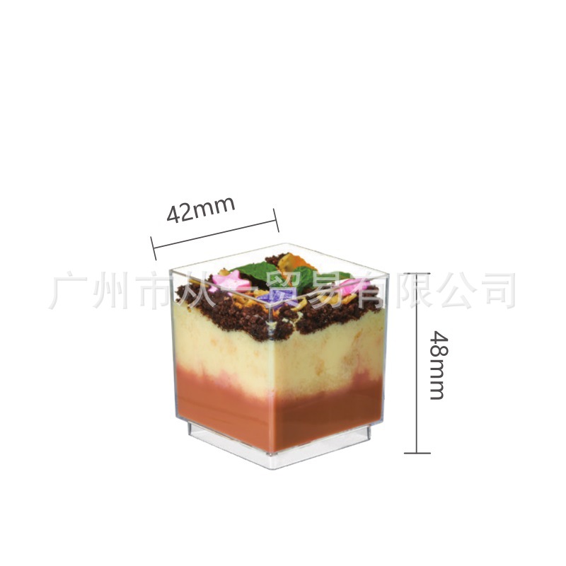 Vaso Desechable con Tapa para Pudín y Postres de Plástico PS Transparente