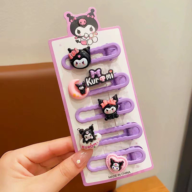Набор аксессуаров для волос (Hello Kitty) — 10 штук милых японских мультяшных заколок, шпильки и резинки, розовый