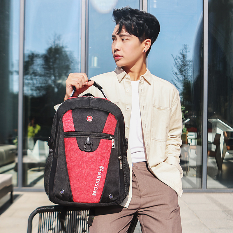 Large capacity men's leisure travel bag, computer backpack, middle school student, college student trend_voghion.com
