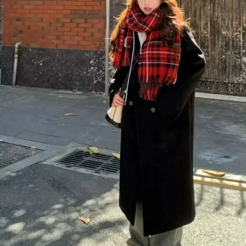 2024 зимнее новое корейское пальто прямое пальто, хлопок утолщенная шерстяная куртка, свободная утолщенная куртка