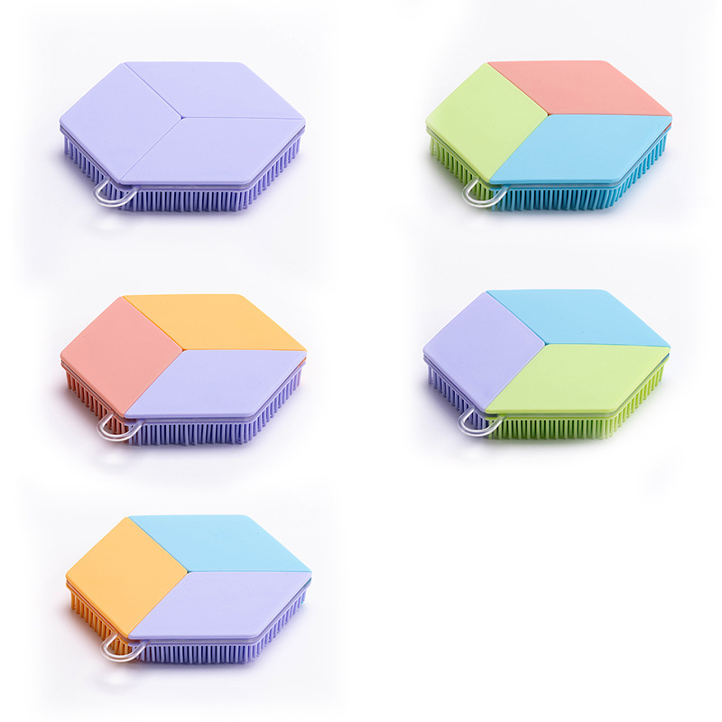 Cepillo de baño de silicona, cepillo de ducha de gel de silicona, cepillo de ducha de espalda, cepillo de limpieza de baño, cepillo de lavado de cabello de doble cara, masaje antiprurito