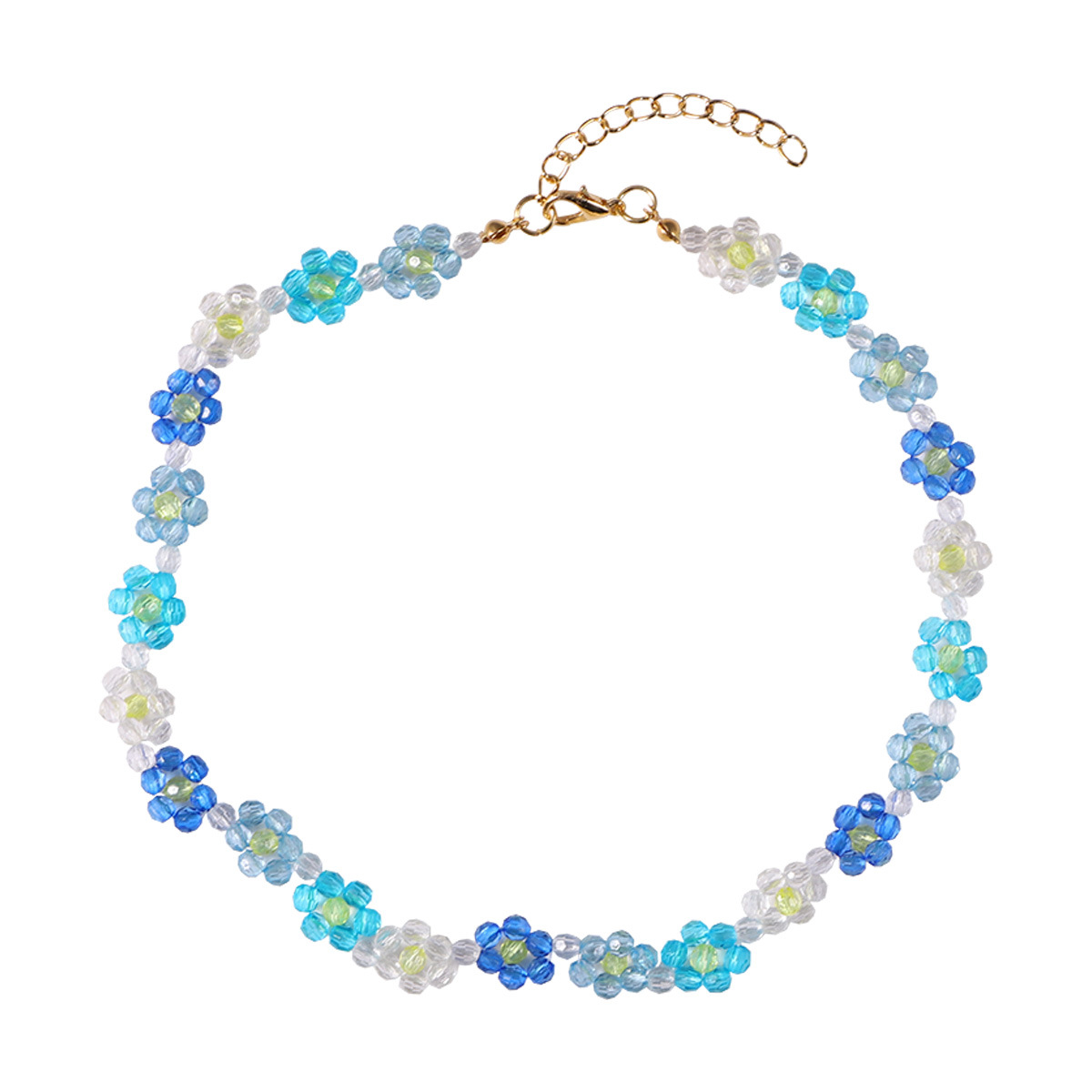 Conjunto De Pulsera De Collar De Flores De Cristal Tejido A Mano De Verano display picture 2