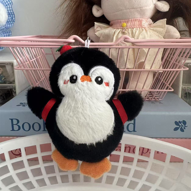 かわいいペンギンバッグペンダント人形ぬいぐるみキーホルダー漫画人形きしむ学生スクールバッグペンダント|undefined
