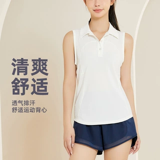 瑜伽服女运动上衣polo背心速干专业跑步训练外穿健身无袖马甲夏季