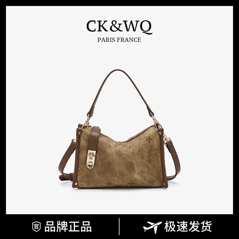 Ck&Wq/Autumn and Winter New Fashion Retro Niche High-Value Embroidered High-End Handbag Shoulder Crossbody Bag