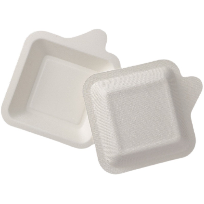 Cake Plate disposable birthday paper plate square pulp plate 4-inch 6-inch 8-square plate paper tray dinner plate