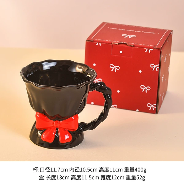 Black and red butterfly machine mug