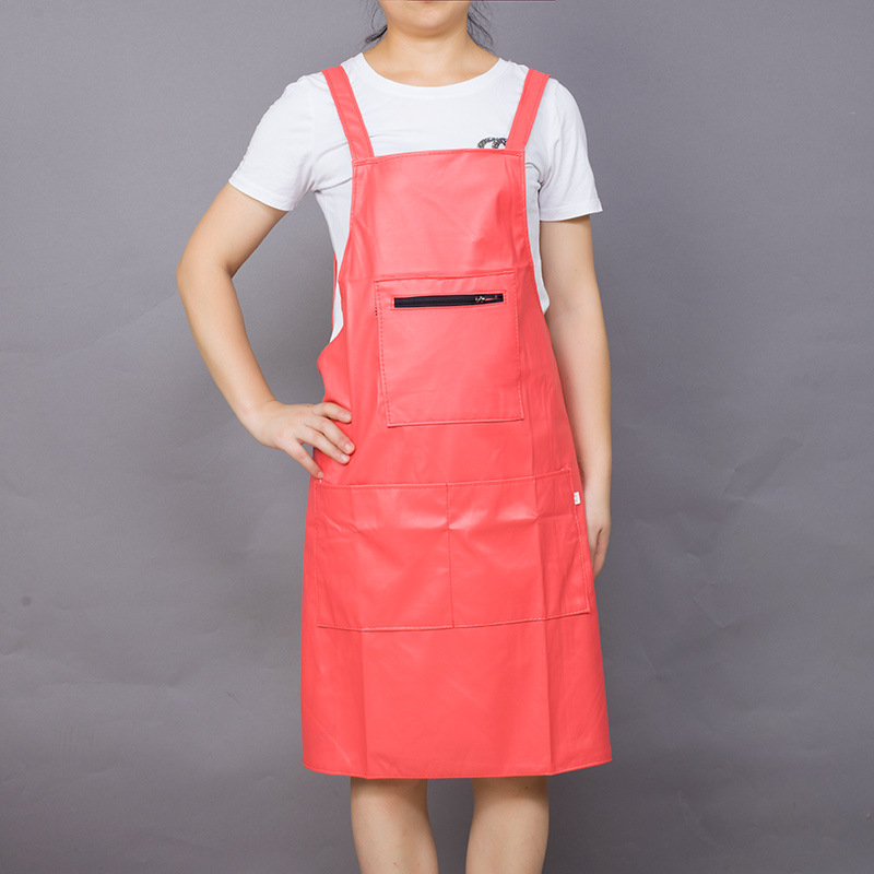 수박 레드 스트랩 가죽 앞치마