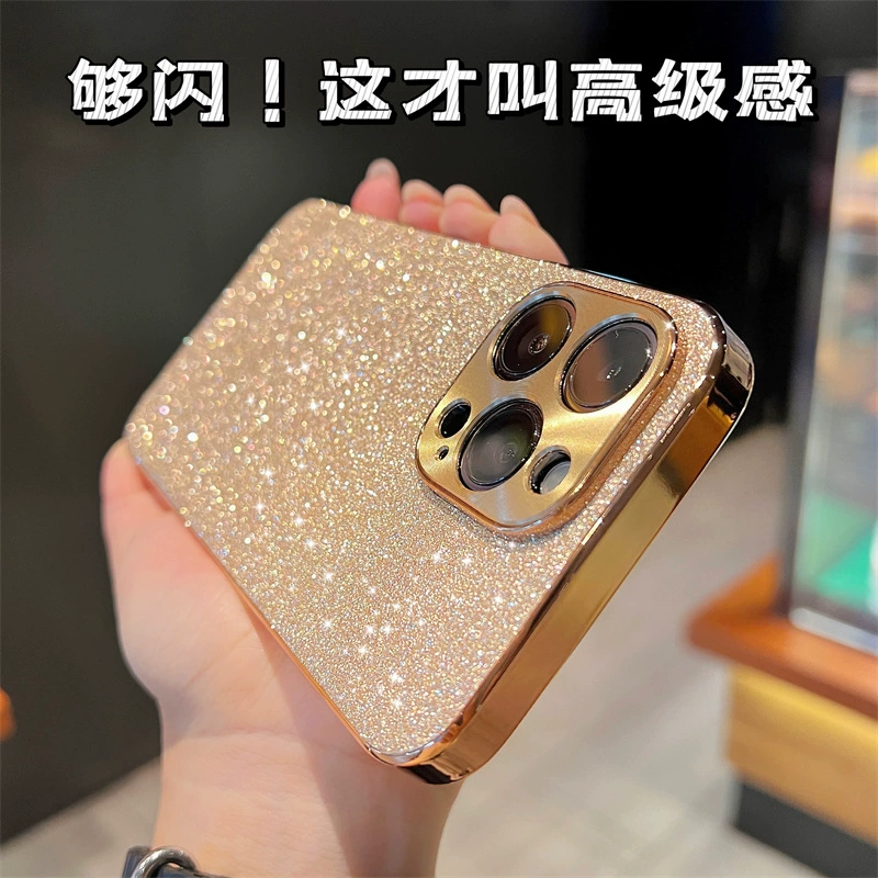 Чехол для iPhone 17 Pro Max с гальваническим покрытием, стразами и блестками, высококачественный противоударный чехол для iPhone 16
