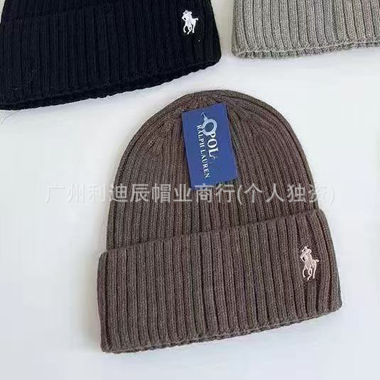 秋冬新款保暖刺绣小马图案针织帽 跨境欧款男女户外运动套头冷帽|undefined