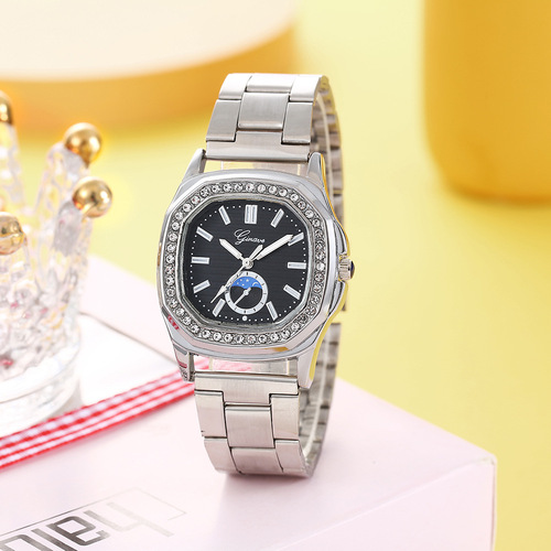 GINAVE Square Casual Women's Watch Alibaba.com New Steel Strap Business Women's Quartz Watch Factory Wholesale