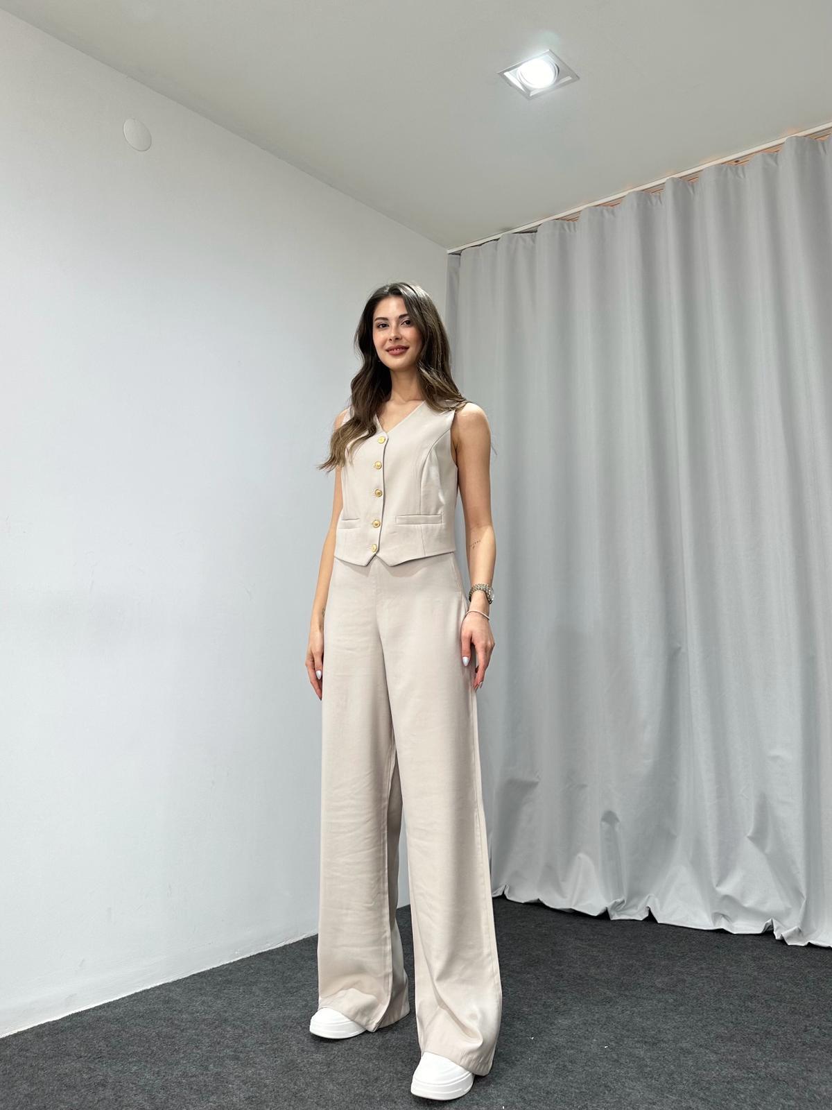 525g Weight Sleeveless Sleeve Length Spandex, Polyester Fabric Type Pant Co-ord Set Sets Type 2 Pieces Set Quantity Holiday, Daily Occasion V Neck Neckline Regular Fit Fit Type Solid Color Pattern Summer Season Women's Gender Pocket Design Elegant Style Holiday Daily Women's Elegant Solid Color Spandex Polyester Pocket Pant Co-ord Set Pants Sets 3