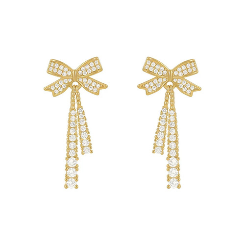 S925 Silver Needle Beautiful Pearl Bow Girl Earrings Temperament Geometric Earrings Personalized Trendy Earrings for Women