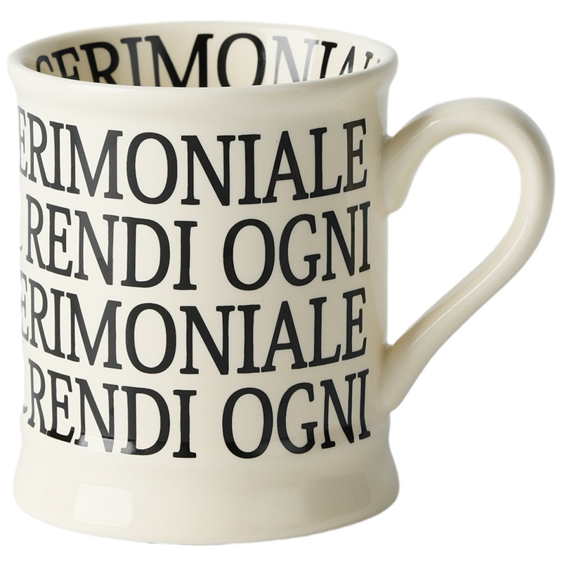 Impresión romana diseño taza crema francesa carta Oficina agua taza de café taza de regalo