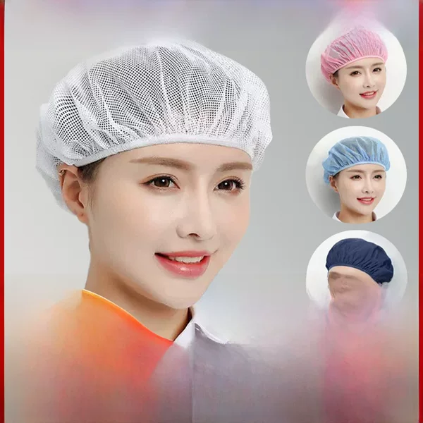 Factory Hair Caps, Breathable Sanitary Mesh Caps, Men's and Women's Work Caps, Food Caps, Workshop Caps, Non-Disposable Dust Caps