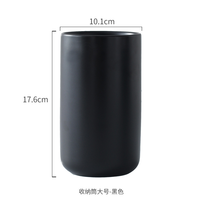 Tubo de almacenamiento grande-negro mate