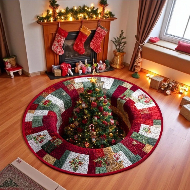 Navidad transfronteriza sala de estar gran área alfombra de terciopelo de cristal alfombra 3D alfombra de decoración de perlas visuales estereoscópicas image 18