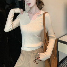 绝美巨好看polo针织衫女士气质上衣早秋装2025新款打底毛衣高级感