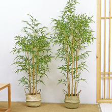 大型仿真竹子落地盆栽客厅新中式禅意假竹子隔断挡墙现代景观造景