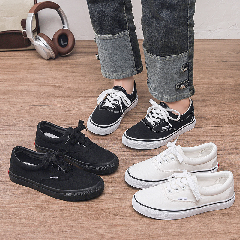 2025 Autumn New Korean Style Trendy Men's Shoes Versatile Casual Canvas Shoes Couple Low-Top Sneakers Breathable Trendy Shoes