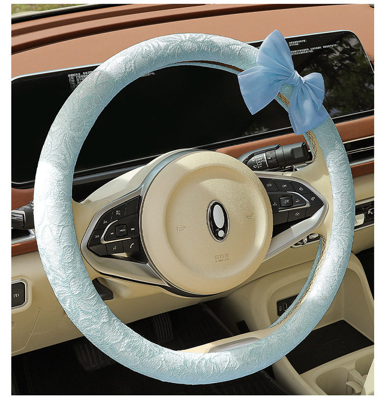 New Car Steering Wheel Cover for All Seasons and Summer, Non-Slip, Universal Fashionable Lace Female Cute Handlebar Cover, Cross-Border Supply