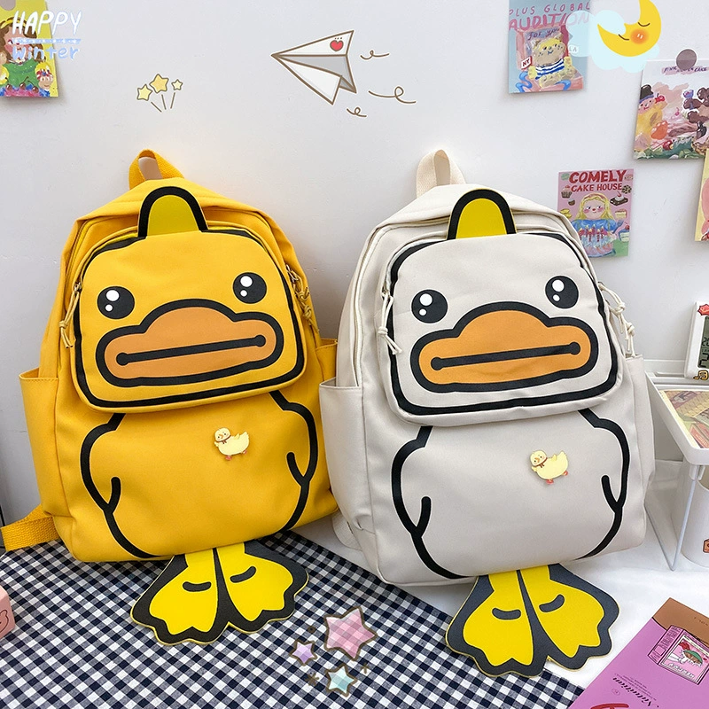 B.Duck, capacious cartoon children's backpack, school bag for students